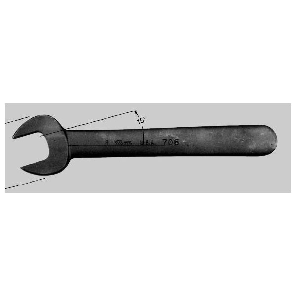 Single Head Open End Industrial Black Wrench - 3" Wrench Opening