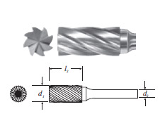 Carbide Cylinder Shape Bur w/ End Cut (SB-1L) Double Cut 1/4"