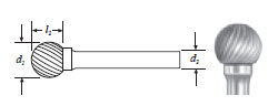 Carbide Ball Shape Bur (SD-81) Single Cut 3/16"