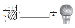Carbide Ball Shape Bur (SD-42L2) Single Cut 1/8" (1/8" Shank)