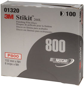 Stikit Finishing Film Disc, 6 Inch, P800 Grade 100/Box