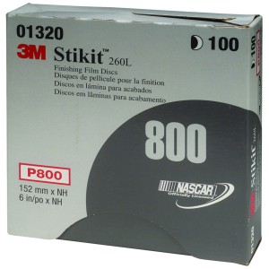 Stikit Finishing Film Disc, 6 Inch, P800 Grade 100/Box