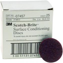 Scotch-Brite Surface Conditioning Disc, 2 Inch, Medium 25/Box