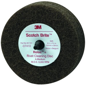 Scotch-Brite Rivet Cleaning Disc, 4 Inches x 1 1/4 Inch, Medium