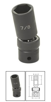 1/2" Drive x 16mm Deep Impact Universal Swivel Socket