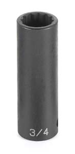 1/2" Drive x 3/4" Deep - 12 Point Impact Socket