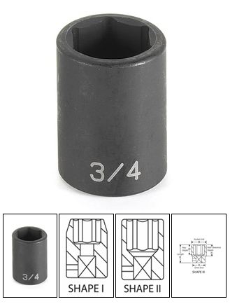 1/2" Drive x 5/16" Standard Impact Socket