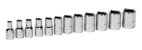 12 pc 1/4" Drive 12-Point Metric Shallow Socket on...