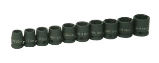 10 Piece 3/8" Drive Metric Shallow 6 Point Impact ...