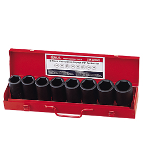 8 Pc 3/4" Drive SAE Deep Impact Socket Set