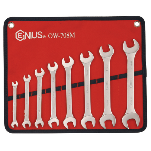 Metric Open End Wrench Set in Kit Bag 8 Pc