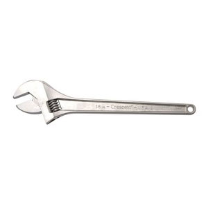Chrome Finish, Tapered Handle, Adjustable Wrench 18 Inch
