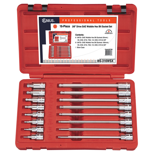 18PC 3/8" Dr. Slotted & Phillips Long Bit Socket Set