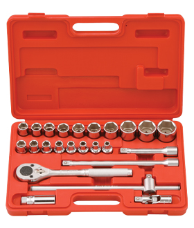 24PC 1/2" Dr. SAE Hand Socket Set