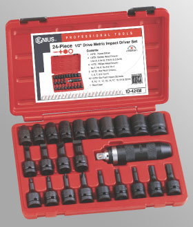 24PC 3/8" Dr. Metric Impact Driver Set