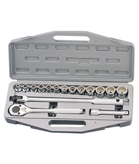 16PC 1/2" Dr. 12-pt. Metric Hand Socket Set