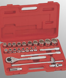 24PC 1/2" Dr. 12-pt. Metric Hand Socket Set