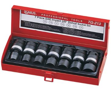 7 Piece 3/8" Drive SAE Swivel Impact Socket Set