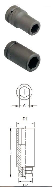 1" Drive 3-1/2" Deep Impact SAE Socket 6 Point