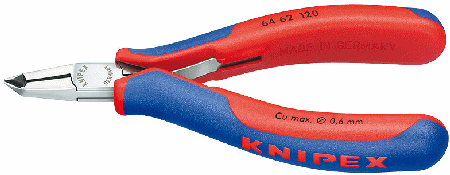 4-3/4" Electronics End Cutting Nippers w/Mini-Blade, 65-deg. Hea