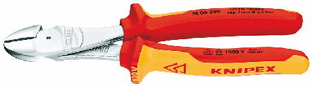 7-1/4" Hi-Leverage Diag. Cutters, Comfort Grip, Chrome Plated