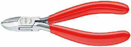 4-1/2" Electronics Diagonal Cutters, Polished Head, Plastic Grip