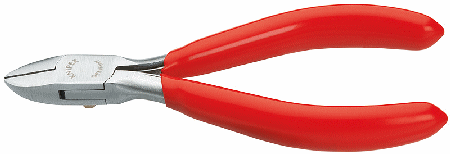 4-1/2" Electronics Diagonal Cutters, Polished Head, Plastic Grip