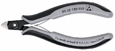 4-3/4" Precision Electronics Diagonal Cutters ESD, Mini Head