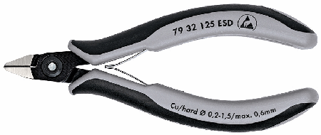 5" Precision Electronics Diagonal Cutters ESD, Pointed, Small B