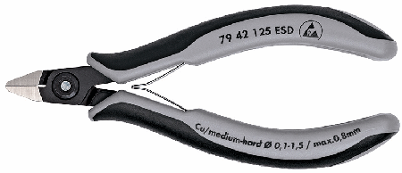 5" Precision Electronics Diagonal Cutters ESD, Pointed Head