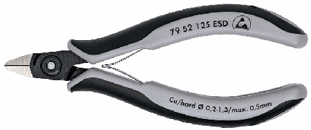 5" Precision Electronics Diag. Cutters ESD w/Lead Catcher, Point