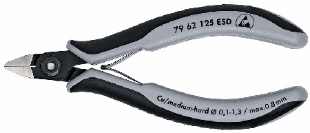 5" Precision Electronics Diagonal Cutters ESD w/Lead Catcher, Po