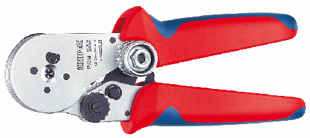 7-1/4" 4-Mandrel Crimping Pliers w/Locator & Case, .8-2.5mm