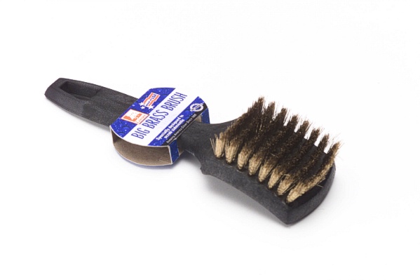 Brass Bristle Brush with Soft Comfort Grip Handle