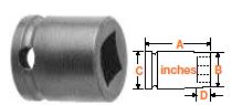 1" Square Drive Socket, SAE 1 1/4" Square Opening