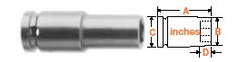 1/2" Square Drive Socket, SAE 7/16" Hex Opening