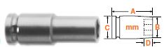 3/8" Square Drive Socket, Metric 12mm Hex Opening