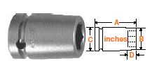 1/2" Square Drive Socket, SAE 7/16" Hex Opening