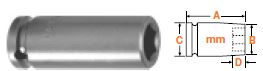 1/4" Square Drive Socket, Metric 7mm Hex Opening