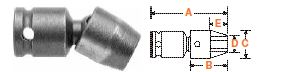 3/4" Square Drive Universal Swivel Wrench, SAE 1 1/4" Hex Openin