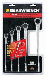 5 Piece GearWrench Ratcheting Wrench XL X-Beam Metric Set