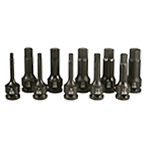 10PC 1/2" DR MET HEX BIT SET