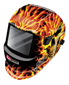 SKULL&FIRE AUTO-DARK HELMET