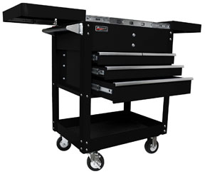 35" 4 DRW SLIDE TOP CART BLK