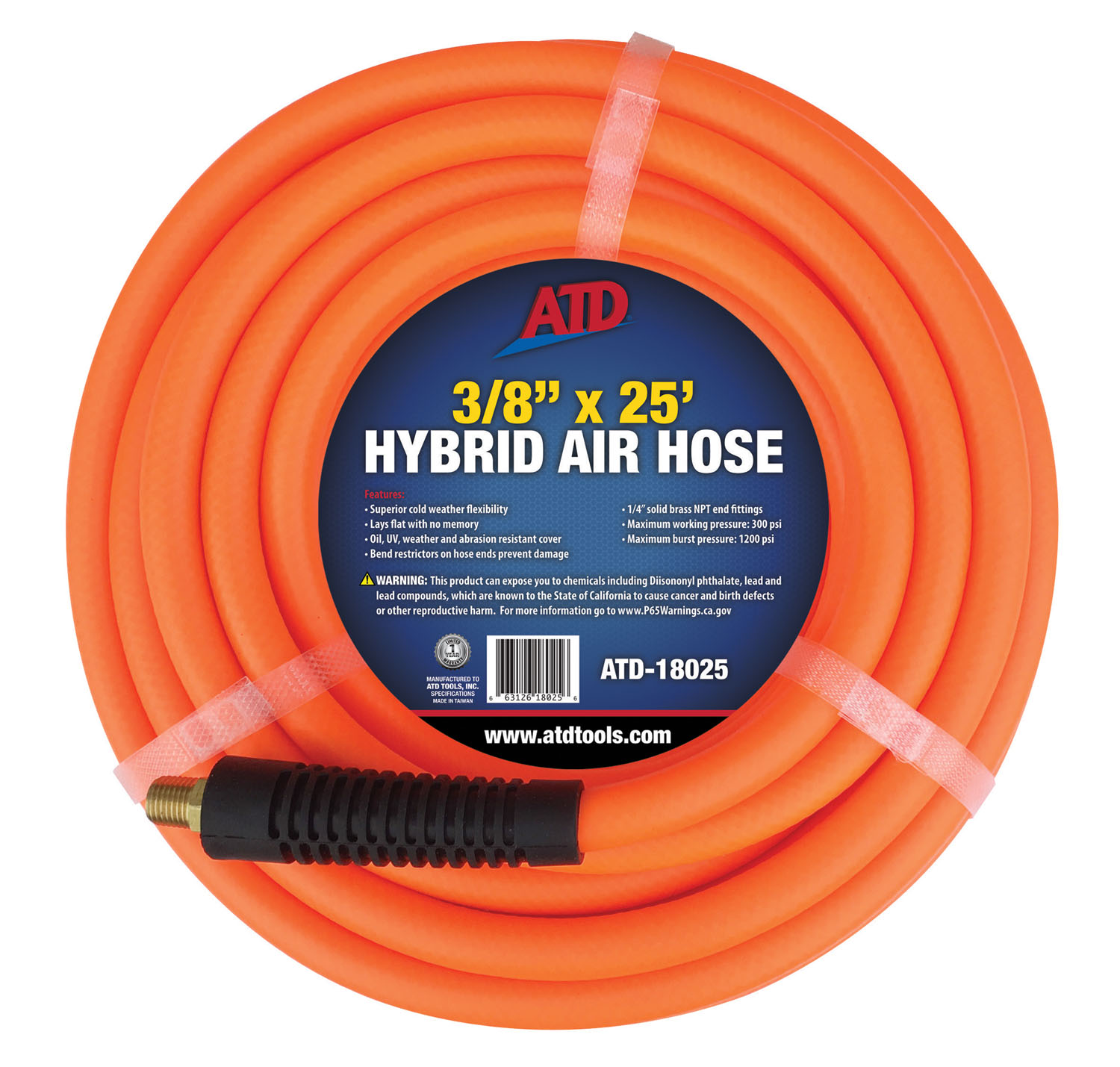 3/8"X 25FT HYBRID AIR HOSE