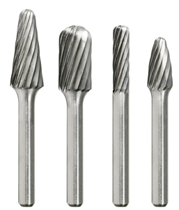 4 Pc Non-Ferrous Carbide Burr Set - 1/4" Shank