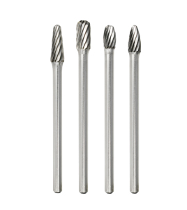 4 Pc Long Non-Ferrous Carbide Burr Set - 4.5"