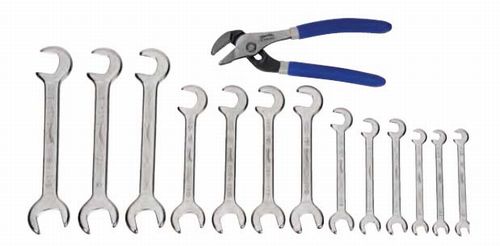 Open end Wrench & Plier Set, 14 Piece Sae