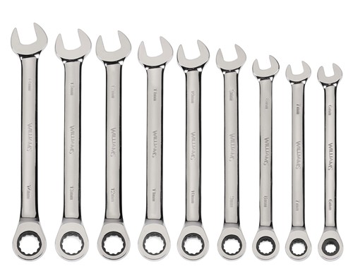 9 pc Metric Combination Ratcheting Wrench Set