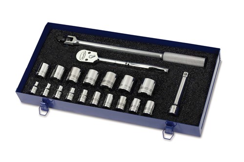 20 pc 1/2" Drive 12-Point Metric Shallow Socket and Drive Tool S